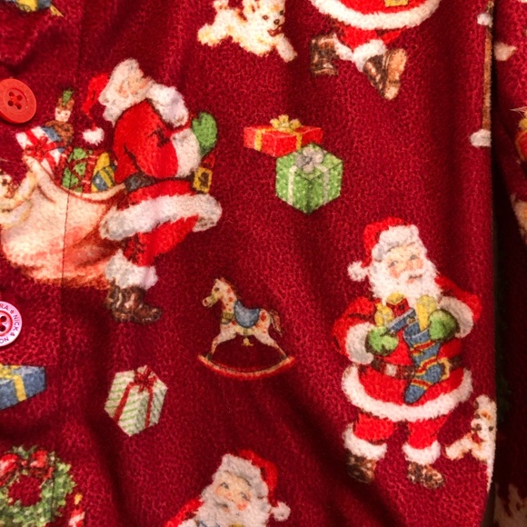 Vtg. Nick & Nora Festive Red Kids Pajamas Size 14 - Picture 4 of 10